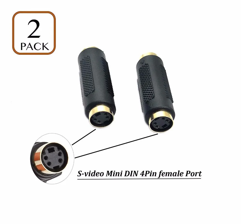 (2 szt) S-adapter wideo kobieta do kobiet łącznik/zmieniający płeć, mini din 4 PIN kobieta do kobiet S-wideo łącznik Extender adapter