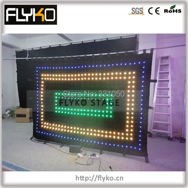 

Free shipping 2m by 3m led curtains P9CM with SD controller