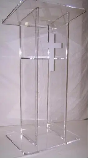 

Wholesale Clear Fixture Displays Acrylic wedding podium stand, modern acrylic lectern podium pulpit for sale