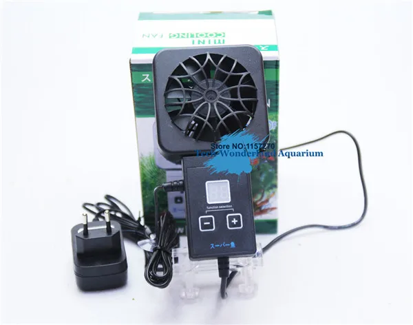 Mini nano clip hang on cooling fan sensor automatic run stop temperature control aquarium water plant fish tank