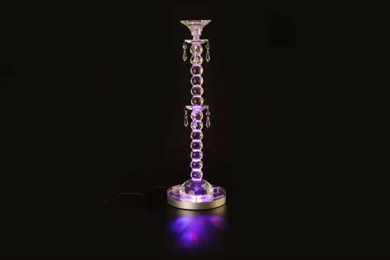 New Product Sale Lithium battery operated dreamlike Multi-color 8Inch led Centerpiece Light Base For Candelabra Crystal