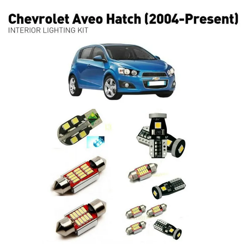 

Led interior lights For Chevrolet aveo hatch 2004+ 11pc Led Lights For Cars lighting kit automotive bulbs Canbus Error Free