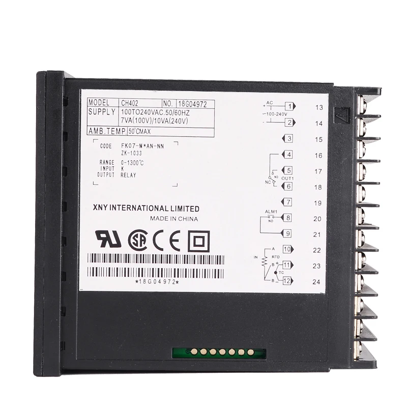 Oven Thermocontroller Digital Temperature Regulator PID Temperature Controller CH402 Relay Output,Vertical 48*96mm