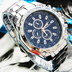 New Men Watches Men Sports Watches Fashion Blue Dial Quartz Watch Stainless Steel Men's Watches relogio masculino ORLANDO