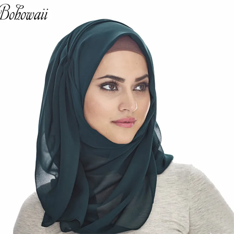 Women Muslim Hijab Long Head Scarf Islamic Arab Headwrap Shawls High Quality Chiffon Hoofddoek