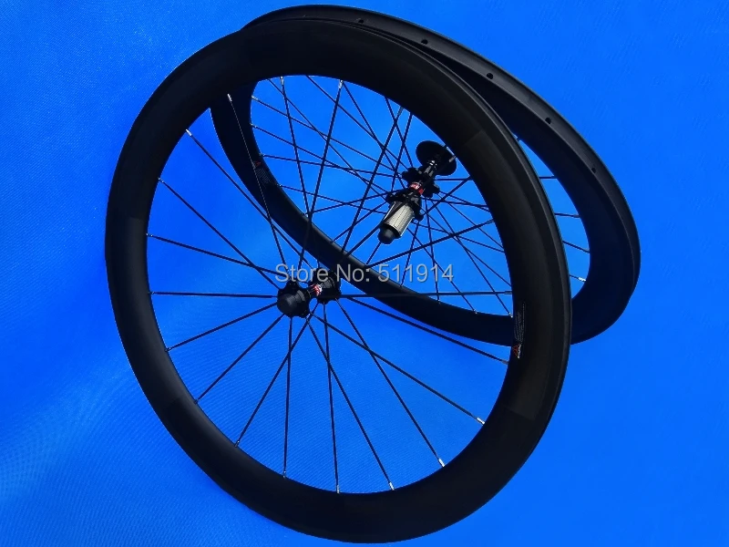 

FLYXII Brand New Full Carbon Matt Clincher Rims Clincher Wheelset Road Bike 60mm Bicycle Wheel 25mm Width