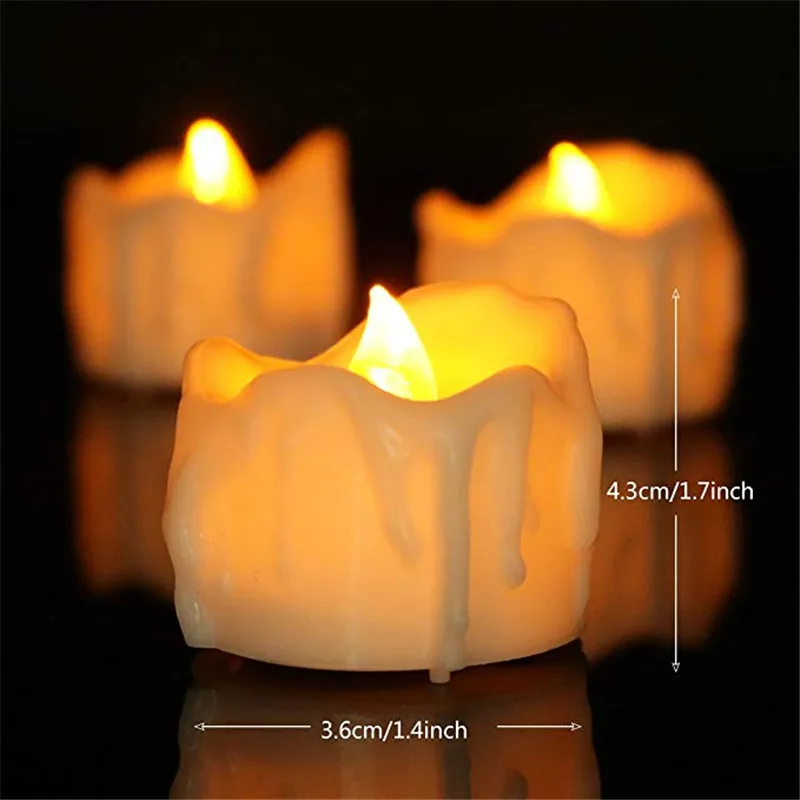 Pack of 6 Flickering LED Candles with Timer, Battery Electronic bougie mariage,Tealights anniversaire,6 hours on,18 hours off