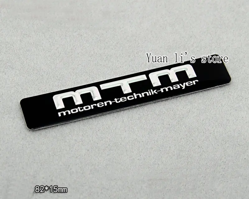 

1 Pcs Car Metal Emblem Badge MTM car emblem stick black 82*15mm Car Styling