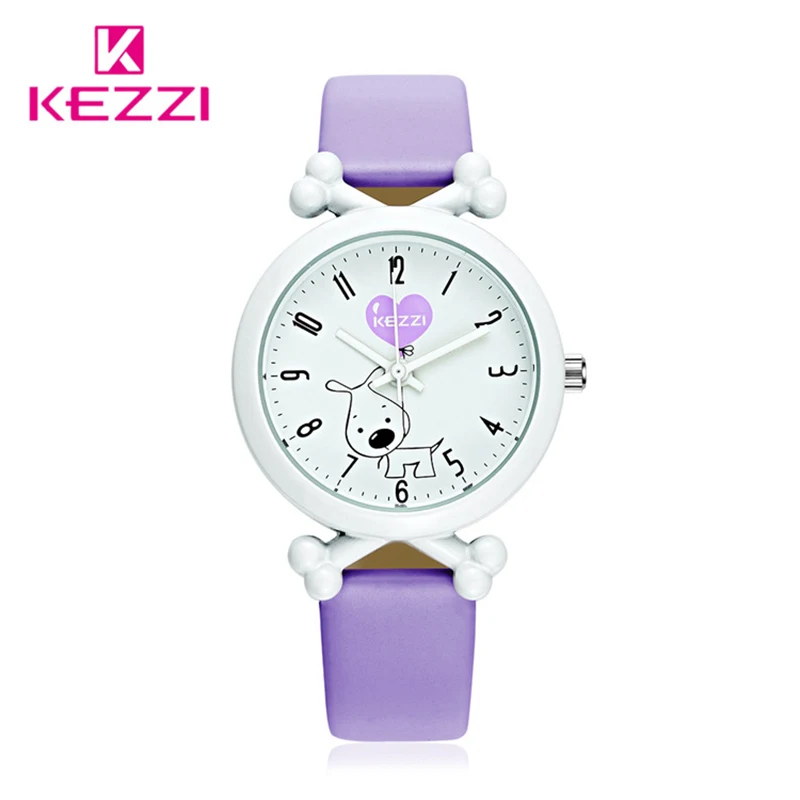 Kezzi Kids Watches Cartoon Leather Dog Quartz Watches Waterproof Children Clock Boys Girls Students Wristwatch montre enfant