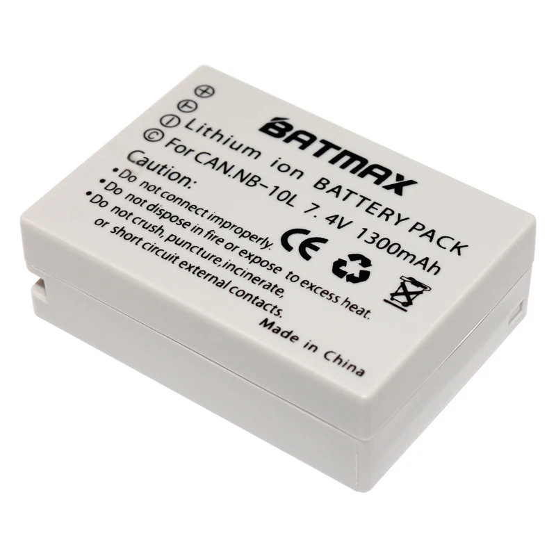 1Pcs NB10L NB 10L Digital Camera Battery Pack for Canon G1X G15 G16 SX40HS SX50HS SX60HS SX40 SX50 SX60 HS Camera (1300mAh)