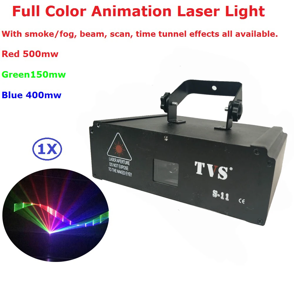 

EU/US Plug Newest Laser Stage Lighting 1W RGB Full Color Animation Laser Lights For Indoor Christmas Holiday Decorations