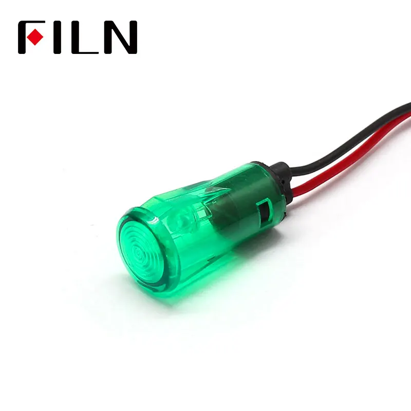 FL1P 13mm 12 v 250 V plastic indicator licht met 20 cm kabel op watermerk oppervlak