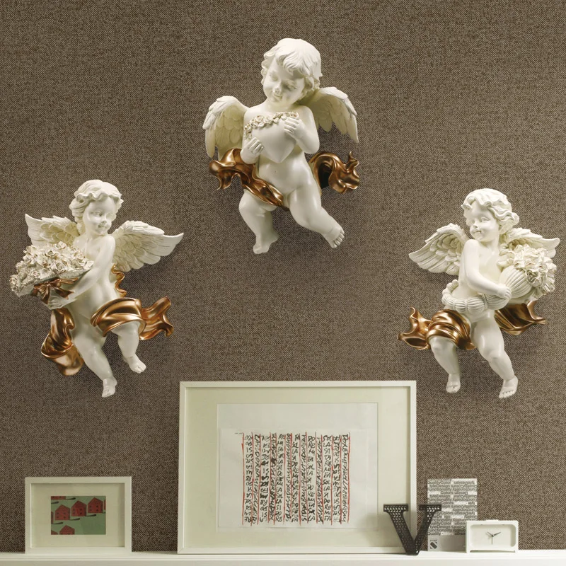 

Modern Resin Cute Angel Boy Wall Hanging Crafts Decoration Hotel Office Wall Sticker Ornaments Home Livingroom Wall Mural Decor