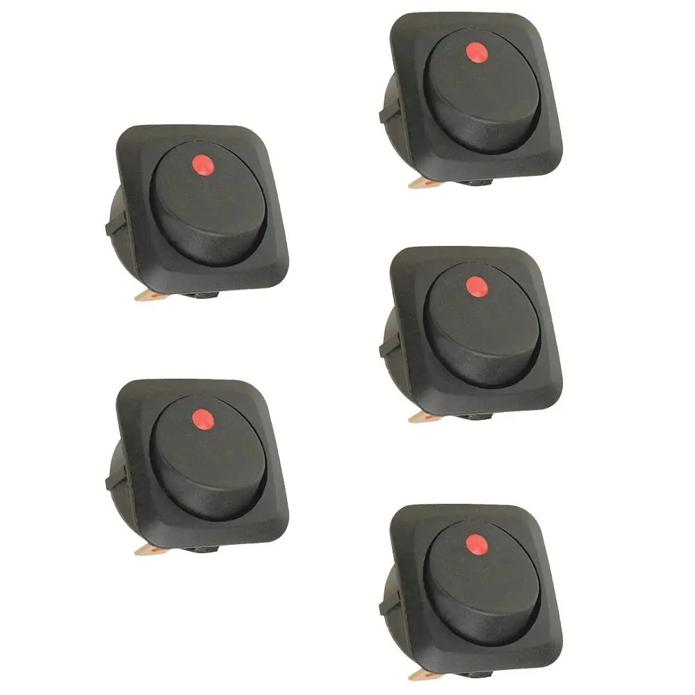 EE support 5 X 25mm 12V 25A Board Car Boat Round Colors LED Light Rocker Toggle Switch Sales
