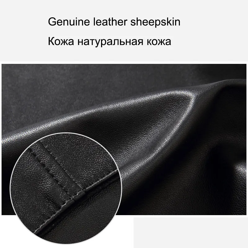 Luxury Man Genuine sheepskin leather jacket Brand Dusen Klein men slim Designer spring leather coats Black/Brown 14B0109