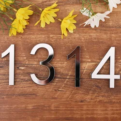 New 3D Arabic Numerals 0-9 Acrylic Mirror Surface Wall Sticker Self-adhesive Poster Home Decor Bedroom Living Room DIY Art Mural