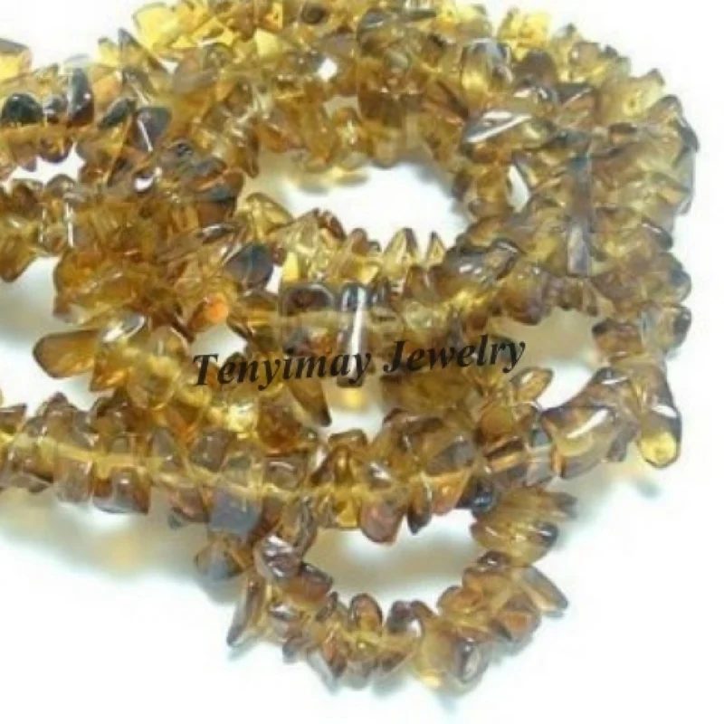 

Wholesale 5 Strands(85cm/Strand) Brown Gravel Shape Glass Loose Beads For DIY Free Shipping