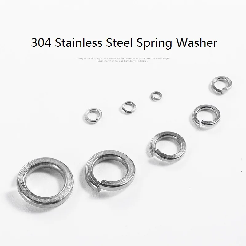 304 Stainless Steel Spring Lock Washers M1.6 M2 M3 M4 M5 M6 M8 M10 M12 M14 M16 M18 M20 M22 M30 for Bolt Fasteners