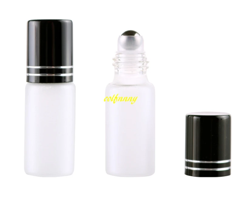 

2500pcs/lot 5ML Frosted Glass Roll On bottle Stainless Steel Roller Ball Essential Oil Perfume Matte Bottles Aluminum cap