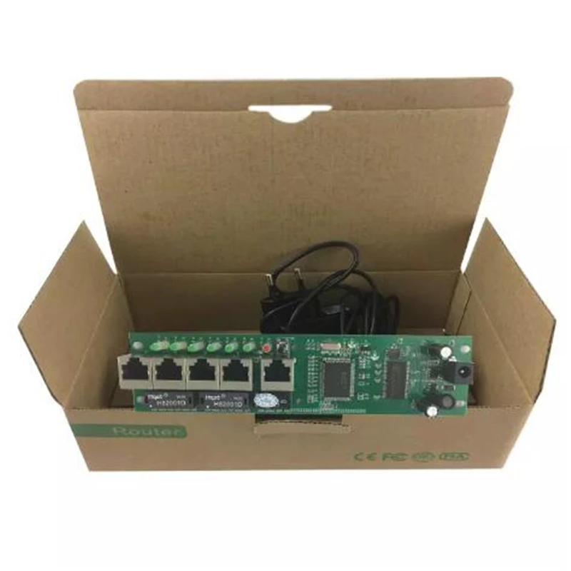 Ukuran Mini Cerdas Kabel Distribution Box 5-Port Router Modul OEM Modul 192.168.0.1 Kawat Produsen Router