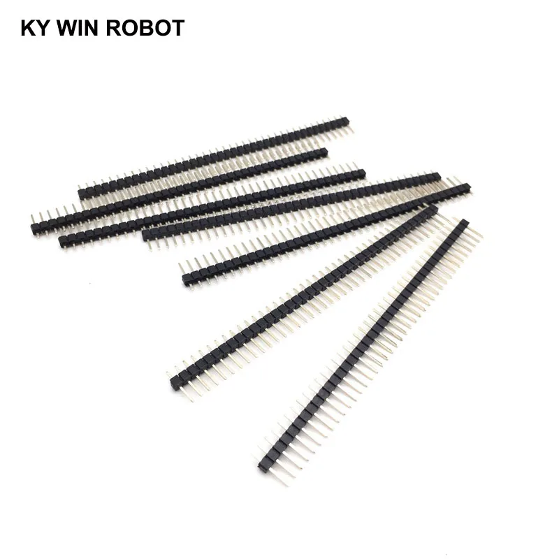 Gold-plated copper 10PCS 40Pins 2.54mm Single Row Straight Male Pin Header Strip For PCB 10pcs/lot