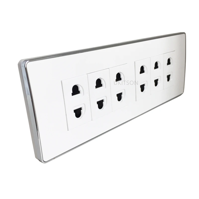 Hình chữ nhật Điện Treo Tường Bảng 6 Phích Cắm Điện 250V Ổ Cắm 10A Sạc Màu Trắng Ổ Cắm Cho Châu Âu Cổng Sạc