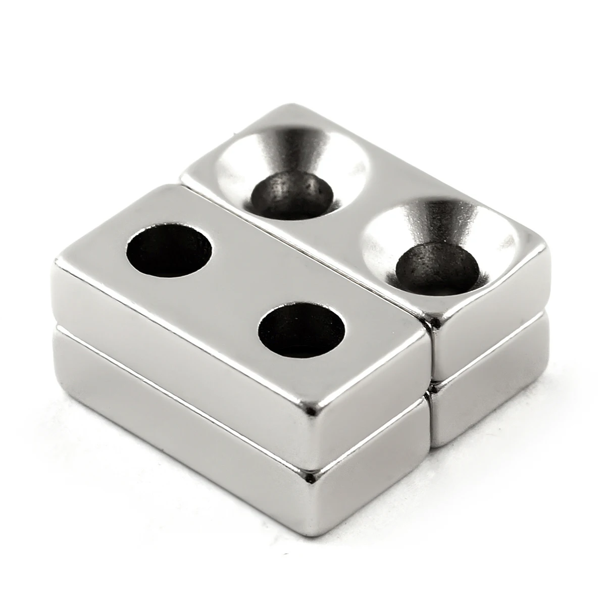 ZOOFOXS 5/10/15pcs 20x10x5mm Double 5mm Hole Block Countersunk Neodymium Magnet Rare Earth Powerful Permanet Magnets