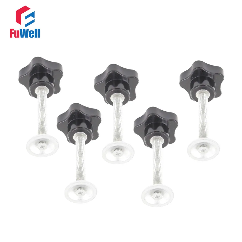 

5 шт. M8 x 70 мм резьба Звездная головка зажимные ручки с пластиной сменный винт на Тип Звездная ручка Сливовая ручная затяжка гайка