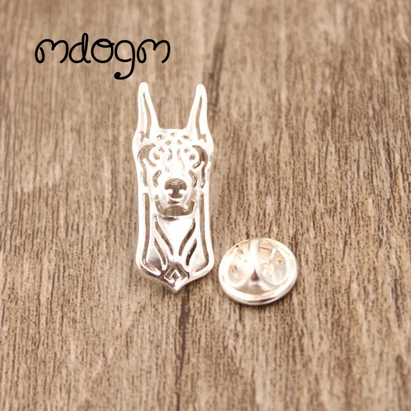 Mdogm Doberman Brooches And Pins  Jewelry Suit Cute Funny Metal Small Father Collar Badges Gift For Male Men B024