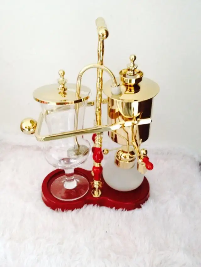 فاخر الشمبانيا الذهب البلجيكي الملكي صانع القهوة/سيفون وعاء قهوة خوائي/براد شاي مع أعلى جودة ، الكمال هدية عيد الميلاد