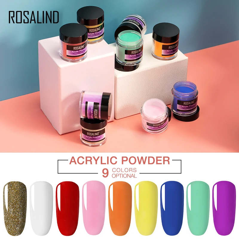 ROSALIND Acrylic Powder Poly Of Gel Nails Extension Builder Crystal Dipping Powder Nail Art Carving Decoration All For Manicure