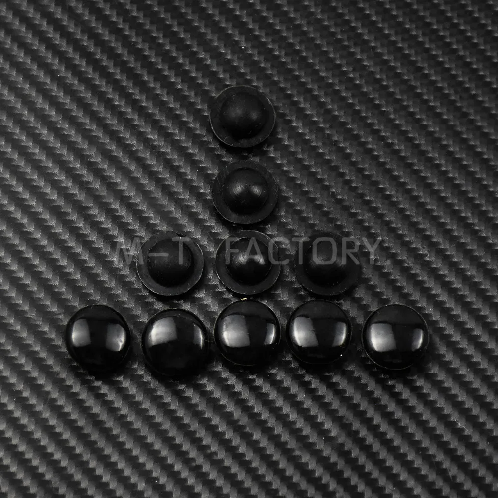 10PCS Motorcycle Floorboard Rubber Pads Footpeg Rubber Insert Pads Gloss Black For Harley Touring Foot Rest Driver Floorboard