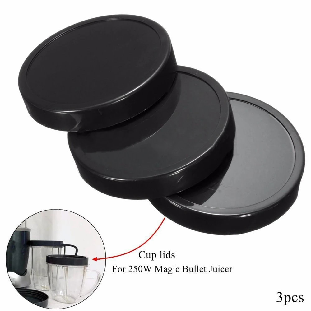 Tampas de substituição sem furos, Peças do copo para Magic Bullet Juicer, 3 Stay Fresh, HG5504X3