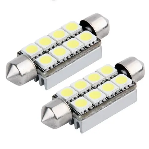 4x C5W 8 LED 5050 SMD NAVETTE 42MM BLANC Ampoule ANTI SANS ERREUR ODB Plafonnie