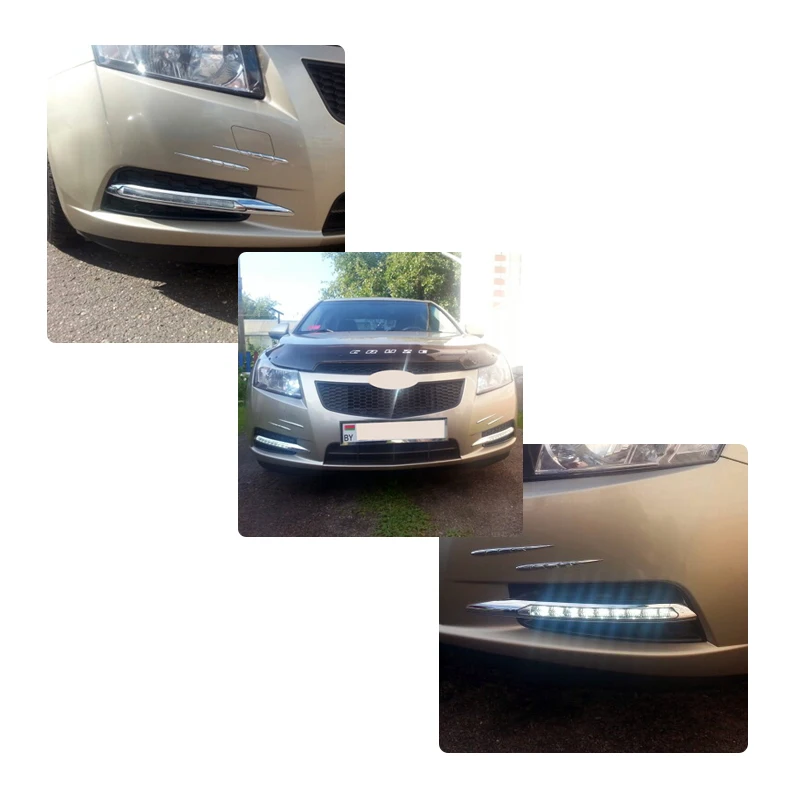 SUNKIA 2Pcs/Set LED Daytime Running Light 9LED DRL For Chevrolet Cruze (2009-2012)  DRL With Turning Signal Dimmed Light