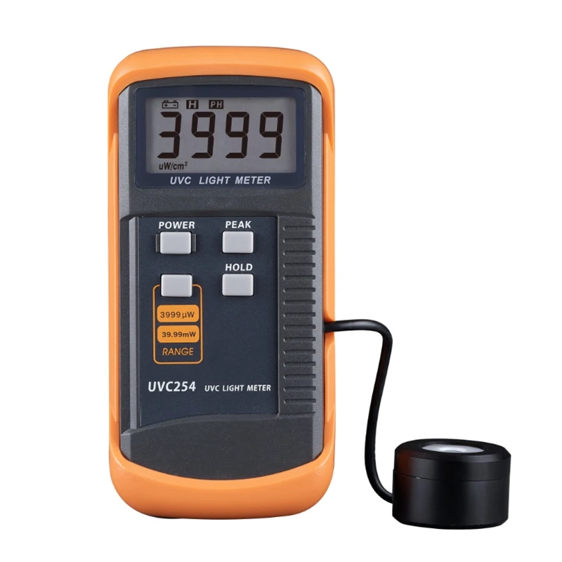 Digital UVC Light Meter Narrow-band Spectrum 248nm-262nm Professional UV Radiation Intensity Measure Tools Resolution :1uW/cm2