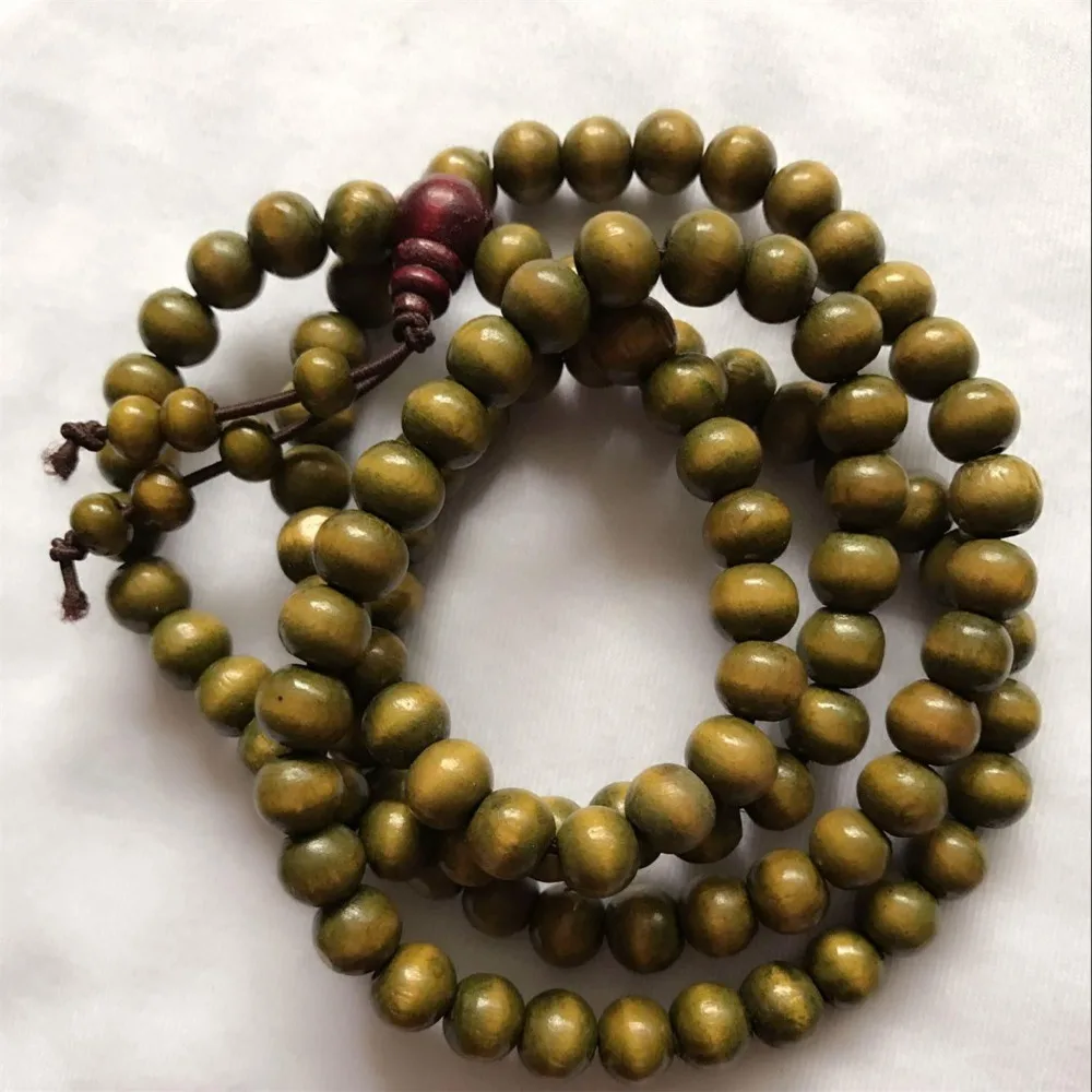 Fashion Natural Sandalwood 8mm 108 Beads Buddhist Prayer Wood Bracelet Japa Malas Necklace Tibetan Meditation