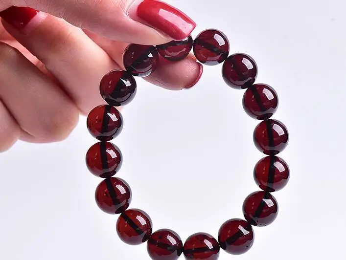 

Koraba Fine Jewelry 100% Natural Wine Red Garnet Women Best Gift Beads Link Chain Bracelet 10MM Free Shipping