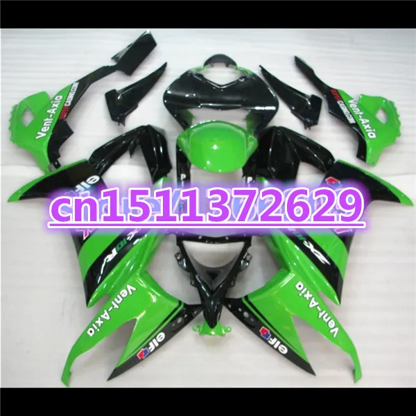 

100%Fits ABS Fairing For KAWASAKI ZX 10R 08-10 NINJA ZX-10R 08 09 10 green black ZX10R 2008 2009 2010 Fairings set-Dor D