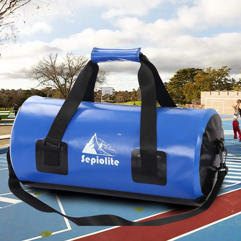 Sepiolite-Bolsa de lona impermeable de pvc, gran capacidad, para deporte, fitness, yoga, natación, con cremallera impermeable