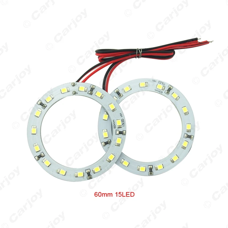 LEEWA  10pcs 60mm Car Angel Eyes 1210/3528 15SMD LED Headlight Halo Ring Angel Eye Lighting White Red Blue  #CA2667