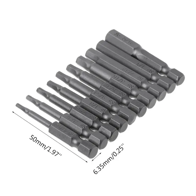 10pcs Magnetic Hexagon Screwdriver Bit S2 Steel 1/4 Inch Hex Shank Screw Drivers 517A