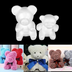 1Pcs Polystyrene Styrofoam White Foam Bear Mold Artificial Flower Head Rose Bear  Valentine's Day Gifts Party Wedding Decoration