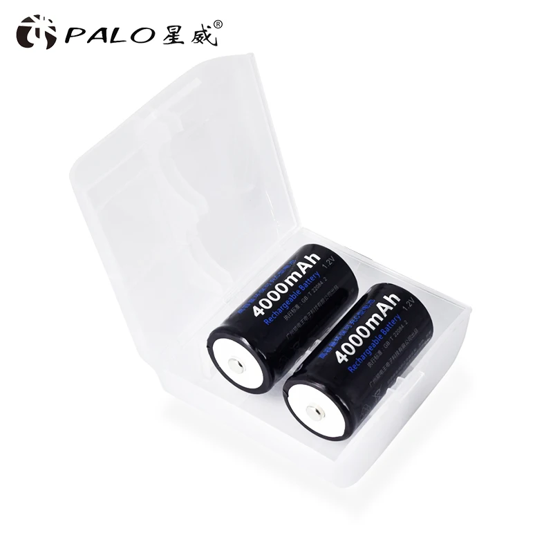 PALO 2-8pcs 4000mAh 1.2V Ni-MH C Size Rechargeable Batteries for Gas Cooker Car Toy with Higher Current Capabilities