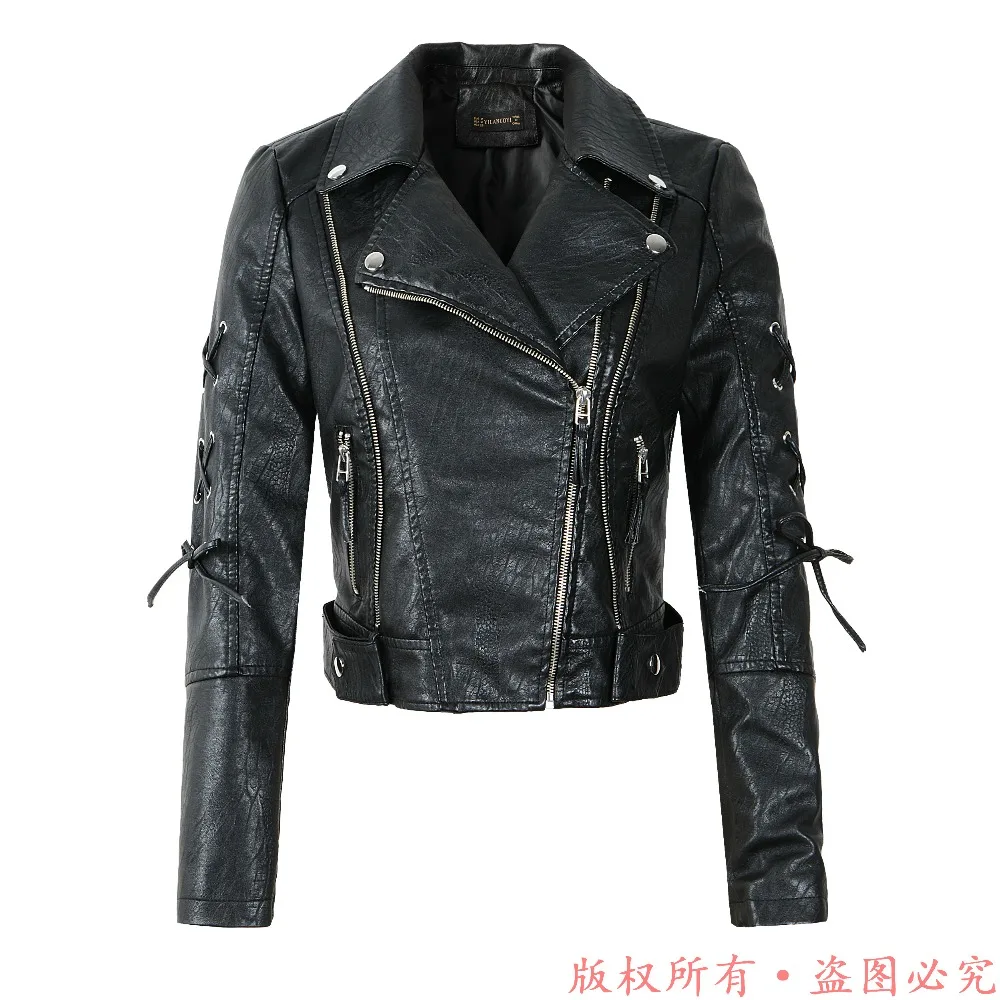 New Arrival 2021 brand Winter Autumn Motorcycle leather jackets red leather jacket women leather coat  slim PU jacket Leather