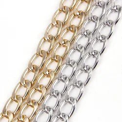 Metal Mixed Color Flat Byzantine Necklace Twisted Chains Curb Chains Bulk Fit Bracelets Open Link Chain For DIY Jewelry Making