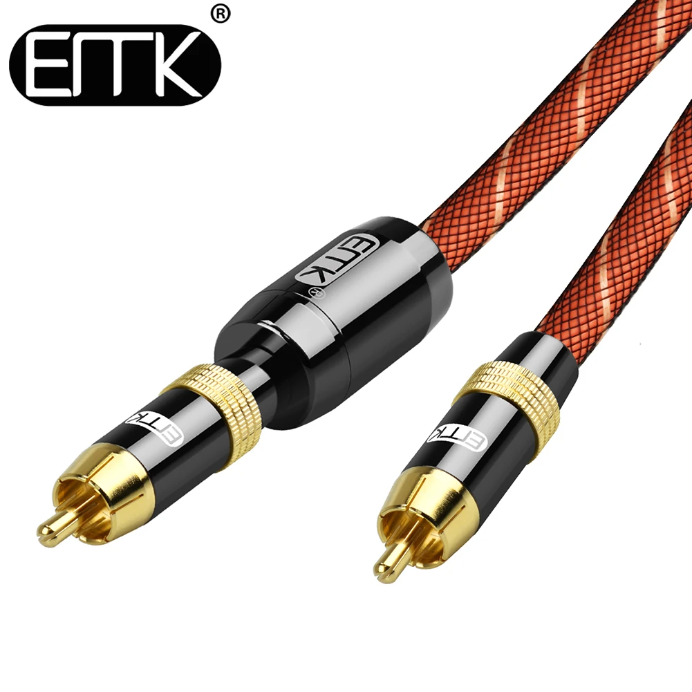 EMK kabel RCA cyfrowy kabel koncentryczny Audio Stereo Audio RCA do RCA męski kabel koncentryczny kabel Subwoofer Hifi do głośnika TV DVD