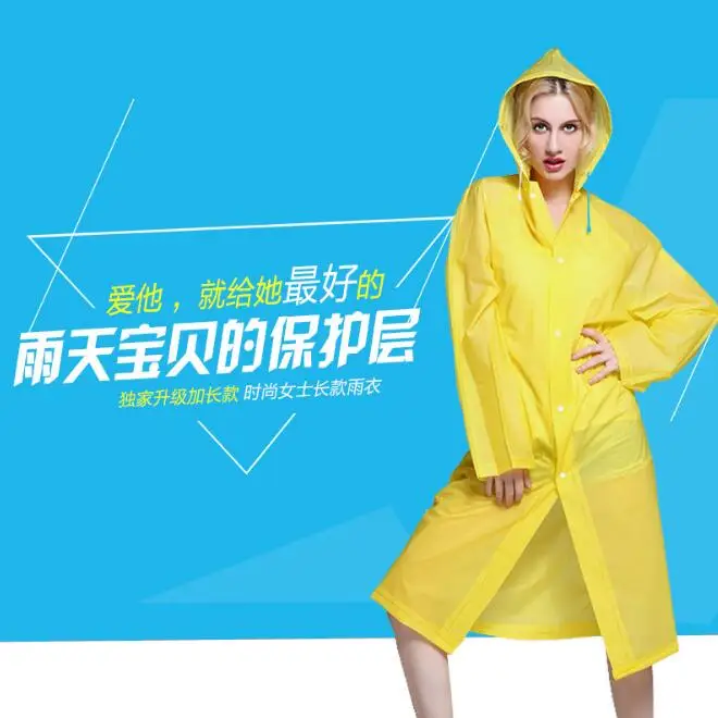 

Fashion Women EVA Transparent Raincoat Poncho Portable Light Raincoat NOT Disposable Rain Coat For Adult ss1873