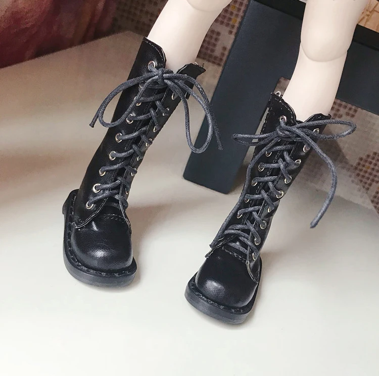 D01-P354 children handmade toy 1/3 1/4 Doll Accessories BJD/Sd shoes Black zipper casual Martin boots 1pair