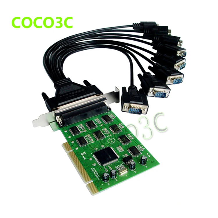 

Moschip 16C1058 8-Port Serial PCI card with fan out cable PCI to 8 RS232 DB9 Ports converter Industrial IO card